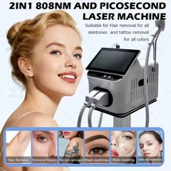 2 in 1 808nm Diode Laser Hair Removal Nd Yag Pico Laser Tattoo Removal Machine
