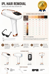 IPL Hair Removal Device for Women Laser Permanent Body Epilator 999,999 Flashes