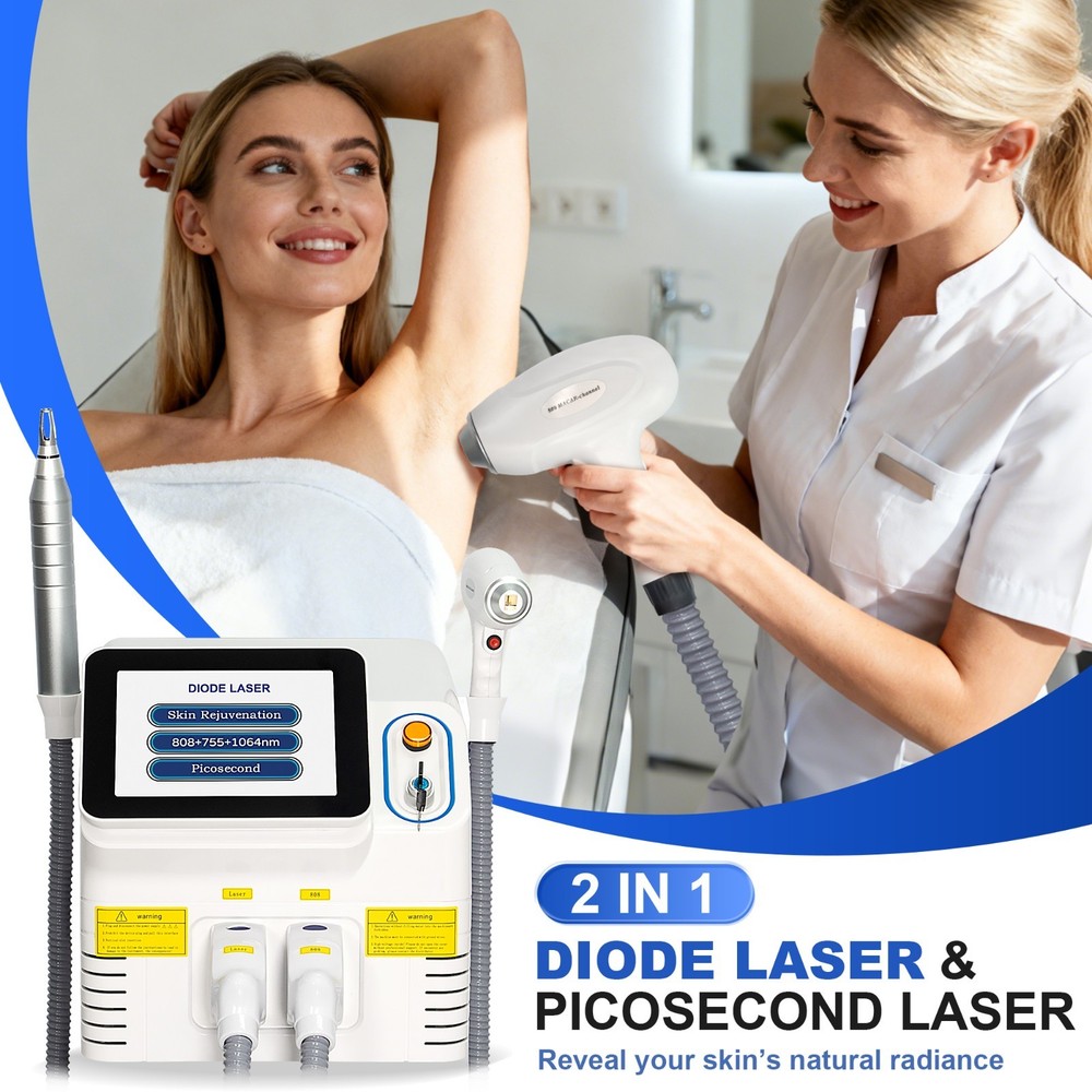 2 in 1 Diode 808 Laser Hair Removal & Picosecond Laser Tattoo Removal Machine