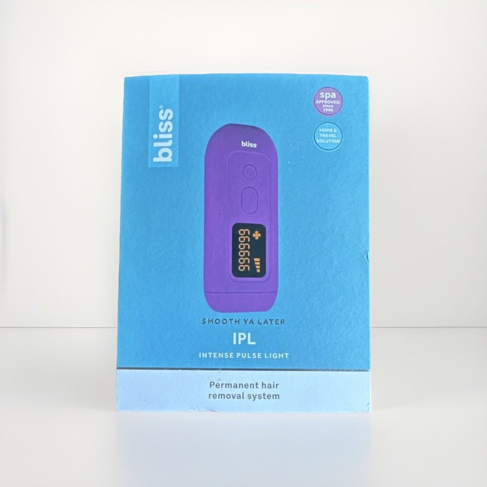 bliss IPL Hair Removal Device Purple LCD Display High Low Gear 999999 Flashes