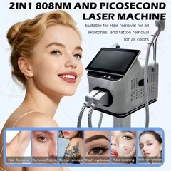 2-in-1 4000w Diode Pico Laser Ice Painless Hair & Tattoo Removal Salon Machine