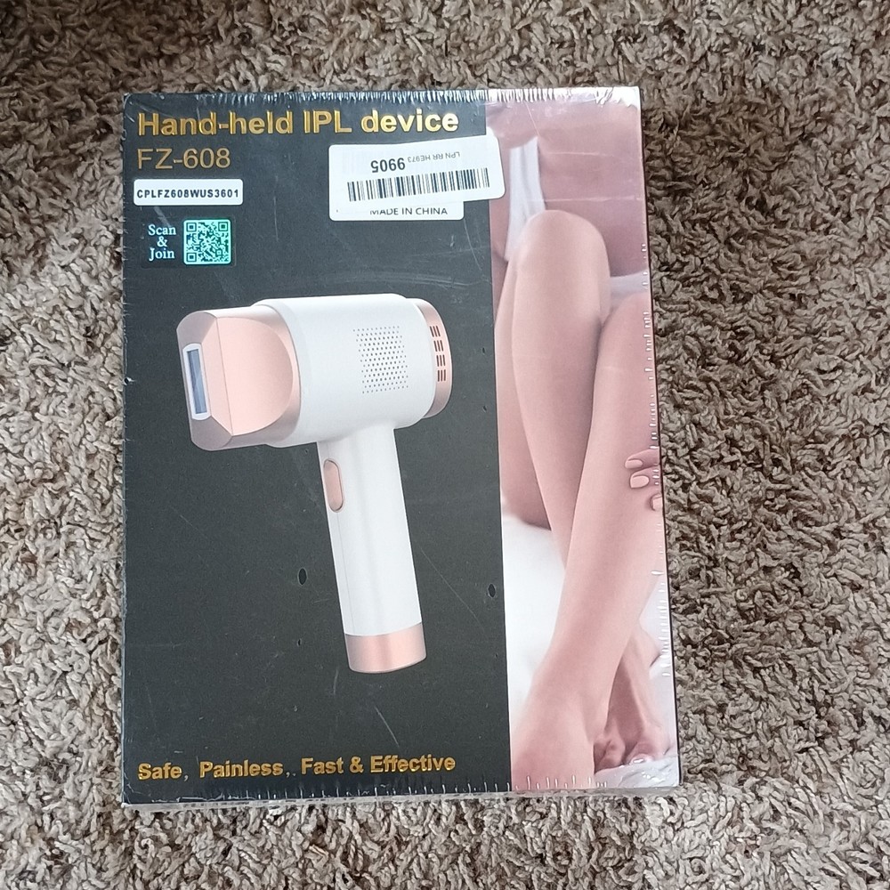 FZ-608 IPL Hair Removal Device, 999999 Flashes, 9 Levels, Corded, White
