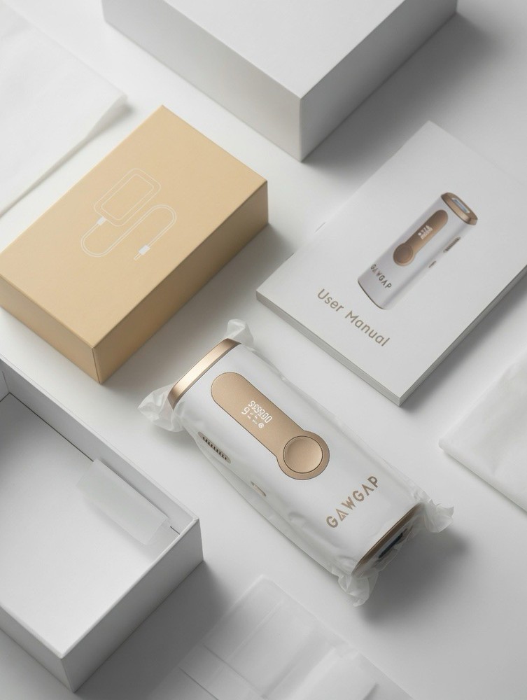 GAWGAP IPL Hair Removal Device White Gold Ice-cooling 999999 Flashes FDA Cleared
