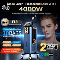 4000W 2-IN-1 Diode Pico Laser Ice Painless Hair & Tattoo Removal Salon Machine