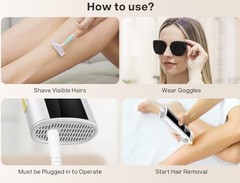 IPL Hair Removal Laser Permanent Body Painless Device (White & Black) See Descr