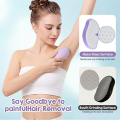 2PCS Crystal Hair Eraser for Women Reusable Hair Remover Stone, Painless Crystal