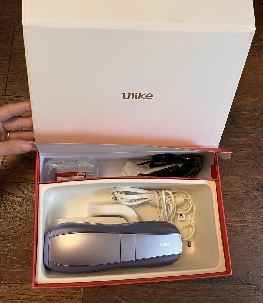 Ulike Air 10 IPL Hair Removal Device Kit Purple w/ Box, Adapter & Cables