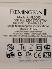 Remington i-LIGHT Pro IPL iLIGHT Pro Hair Removal System IPL6000 *TESTED*