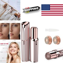 Women Facial Hair Removal Device Battery Operated with Two Replacement Heads