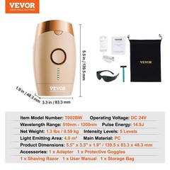 VEVOR Pulsed Light (IPL) System Professional Hair Removal Device T002BW – Gold