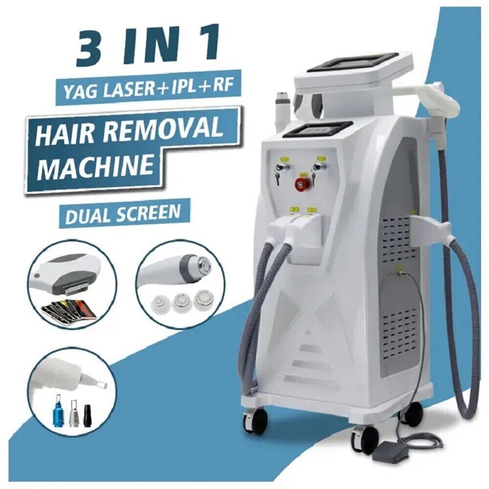 3 IN 1 Nd Yag Laser RF OPT IPL Machine Skin Rejuvenation Hair Tattoo Removal