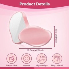 2 PCS Pink Hair Eraser Reusable Hair Remover Painless Exfoliation For Arms Legs