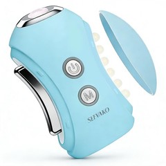 Face Massager Tool with Red Light Therapy for Face, Jade＆Rose Quartz Micr
