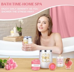 Birthday Gifts for Women, Relaxing Spa Gift Basket Her, Self Medium, Pink