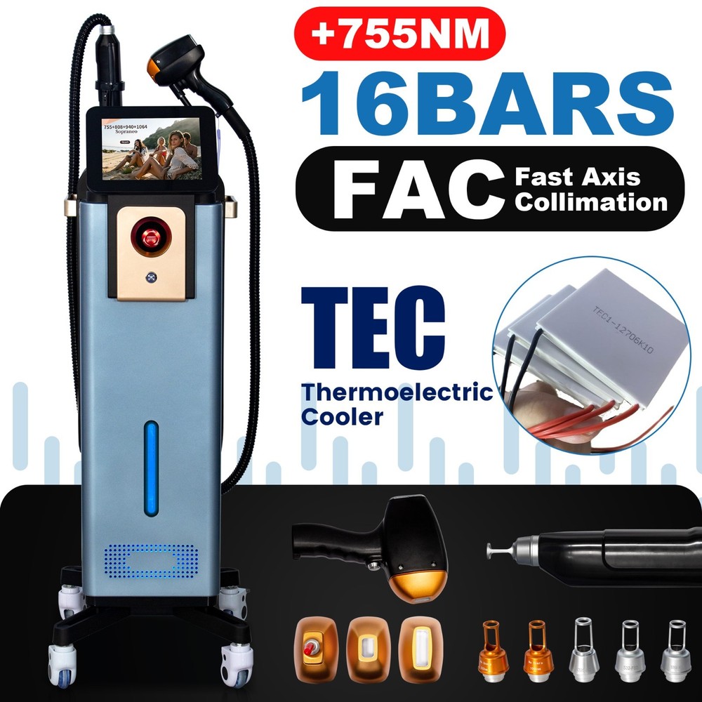 808 Diode Laser Hair Removal Machine 755 808 940 1064nm 16Bars Tattoo RemovalPIC