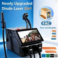 2 in 1 808 Diode Laser Hair & Pico Tattoo Removal Machine Yag 755 808 940 1064NM