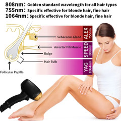 1064 755 808nm Diode Laser Hair Removal Machine Permanent Skin Rejuvenation