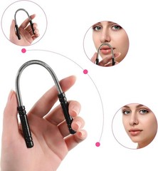 2 Pieces Facial Hair Remover Spring Eyebrow Face Epilator Black, Rose Red