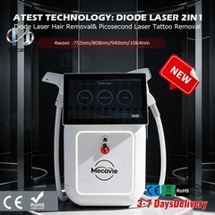 2IN1 Diode & Pico YAG Laser Hair Tattoo Removal 4 Wavelength Salon Machine