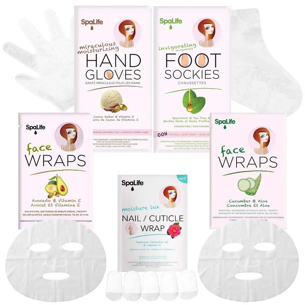 SpaLife 10 Piece Korean Face Mask & Moisturizing Variety Set (10 Pack), Pink