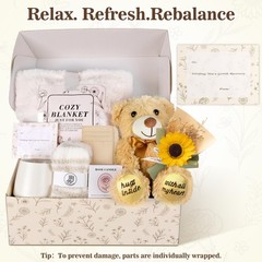Get Well Soon Gift Basket for Women, Chemo Care Package 40×60, Beige