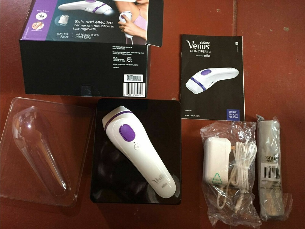Gillette Venus Silk-expert 3 BD3001 Permanent Hair Reduction IPL, White/Purple,