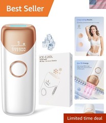 Gold IPL Laser Hair Removal Device with Ice Cooling for Men & Women at Home