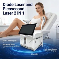 2IN1 4000W Diode Pico Laser Ice Painless Hair & Tattoo Removal Salon Machine