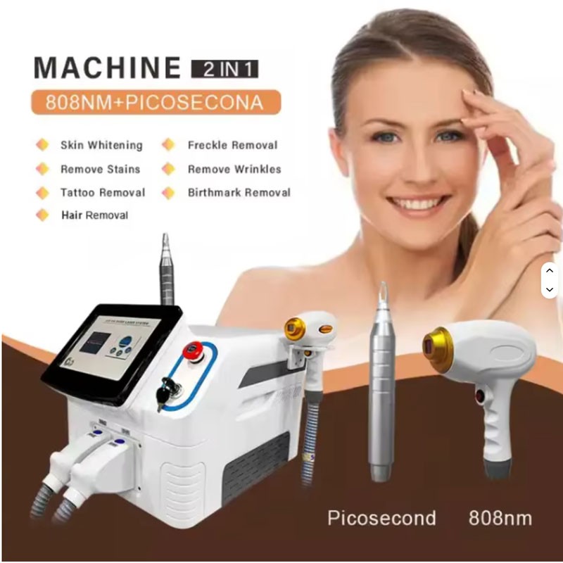 755 808 1064nm 2In1 Diode Laser Hair Removal Pico Laser Tattoo Removal Machine