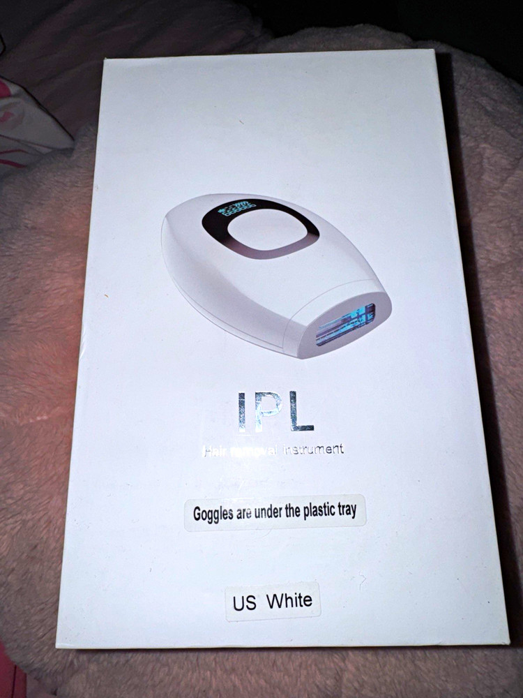 IPL Hair Removal Device Kit, White, Corded Electric, Includes Sunglasses