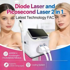 Professional 2 In 1 Diode Laser Hair Removal Machine Picosecond Tattoo Removal
