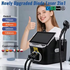 2-in-1 Diode & Pico Laser Hair Removal Tattoo Removal Beauty Machine 4-wave