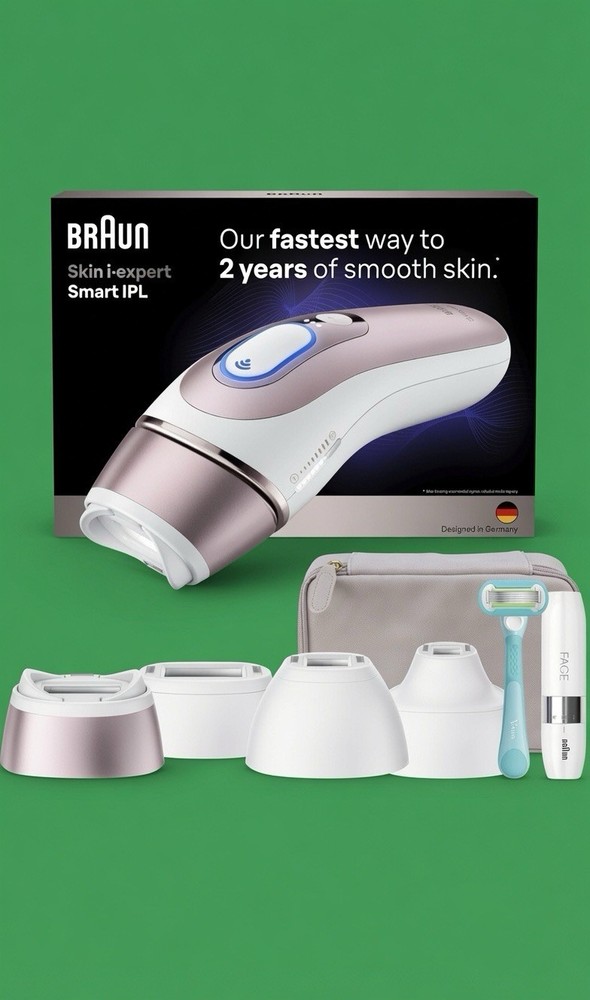 Braun Skin i-Expert IPL PL7219 4 Caps Hair Removal, Case/Razor/Trimmer/App