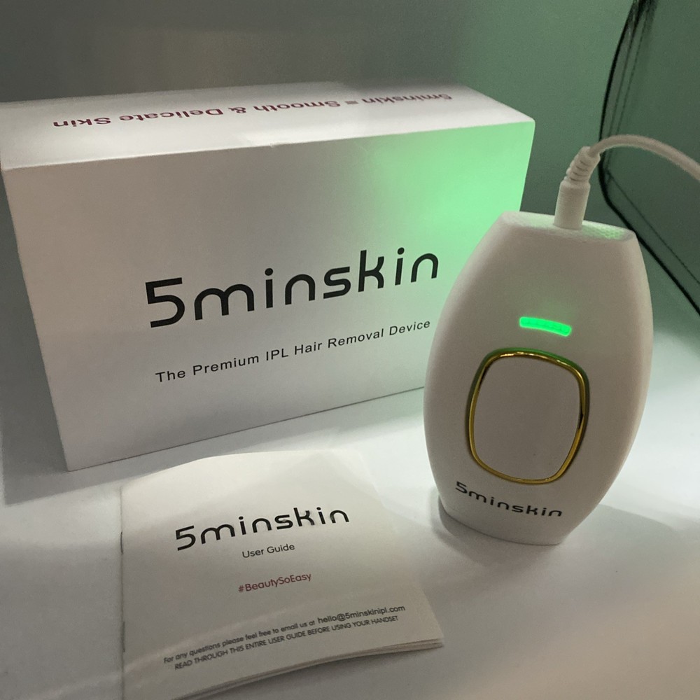 5minskin SkinGlow IPL Hair Removal Device Complete Set No Glasses Tested