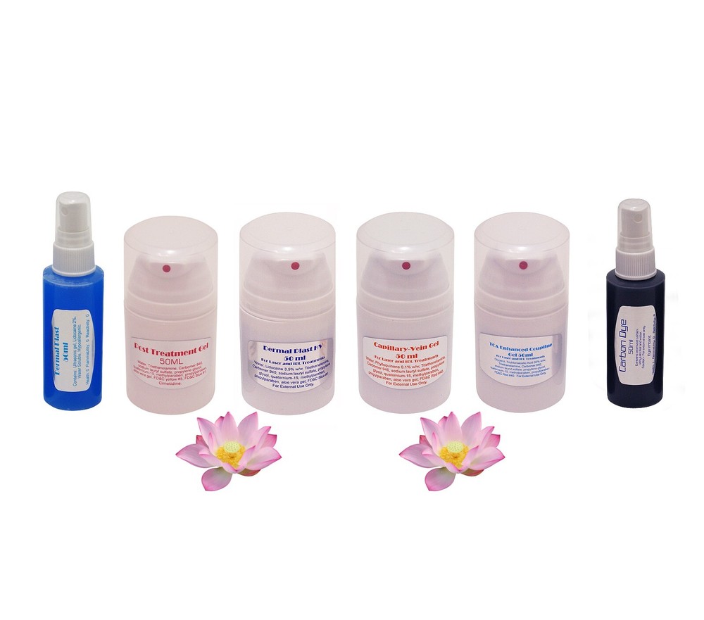 Treatment Spray & Gel Sample Pack for Skin Removal Laser Clinic Machines.